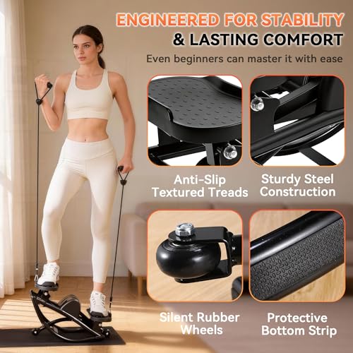 Image of Rock Stepper - Steppers for Exercise at Home, Portable Stepper Side to Side with Digital Display & Resistance Bands, 330 LBS Capacity Full Body Workout Low-Impact Knee-Friendly 3D Stair Stepper