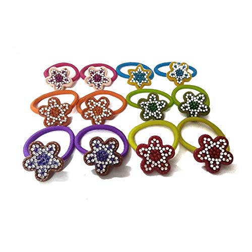 Buy Elina Fancy Rubber Band With Mixed Shape Multicolour Rubber Band, Hair Band (Pack of 12