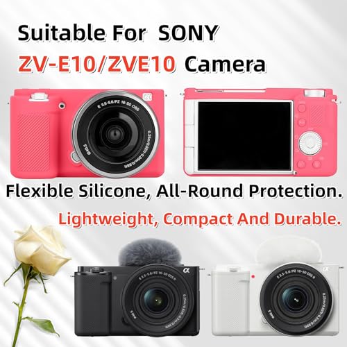 Funda de silicona para cámara Sony ZV-E10 rosa miniatura 2