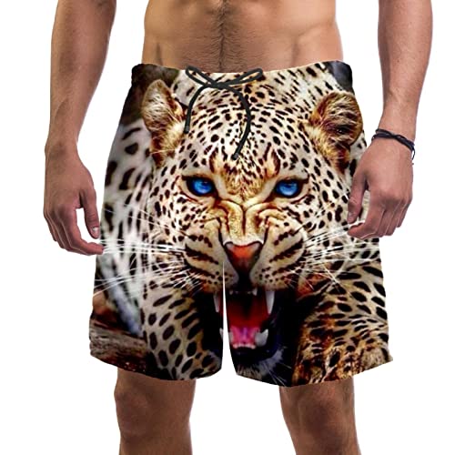 Short de Plage Léopard JDEZ : Maillot de Bain Homme Anti-Humidité