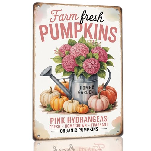 Farm Fresh Pumpkins Metal Sign for Farmers Markets Farm Stands Halloween Decor Restaurants Shops Gardens Community Events and Family Homes 8x12 Inch