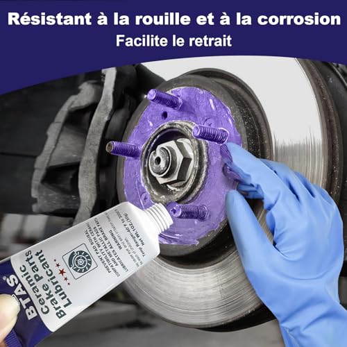 BTAS Graisse pour Étrier de Frein, Lubrifiant pour Plaquettes de Frein, Graisse d'Assemblage Silicone Céramique Synthétique Haute-Température, 30g, 2 pièces – vue 5