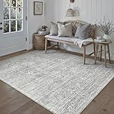 PureCozy Vintage Gris Alfombra Salon 160x230cm Habitacion Carpet Lavables en Lavadora Antideslizante Grande Alfombras Sala Dormitorio Cocina Comedor Carpets Pelo Corto Rug