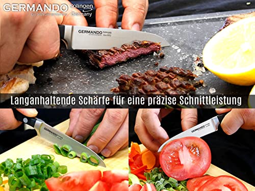 Foto von Gemüsemesser Solingen Schälmesser Geschmiedet aus Rostfreiem Edelstahl Made in Germany Allzweckmesser Universal Messer mit Scharfem und Präzisem Schnitt zum Schneiden von Obst und Gemüse