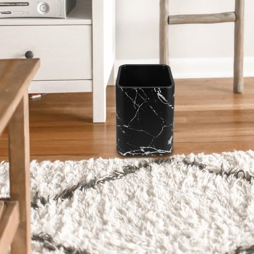 Caneca de basura moderna con patrón de mármol negro miniatura 4
