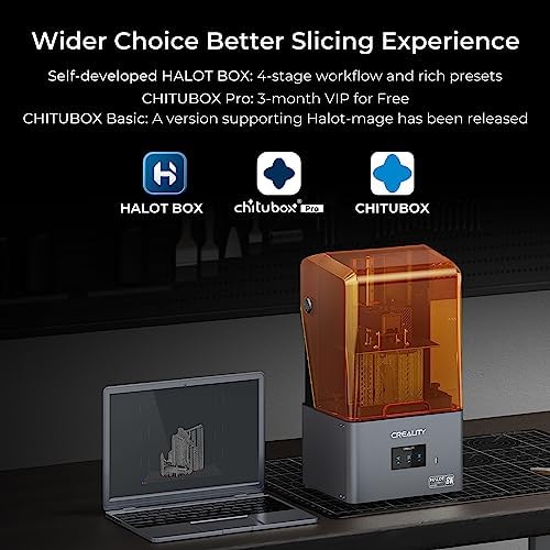 Image of WOL3D Creality Halot-Mage Resin 3D Printer, 8K Resolution 10.3 inch Monochrome LCD UV Photocuring Resin Printer with High-Precision Integral Light Print Size 8.97x5.03x9.05in