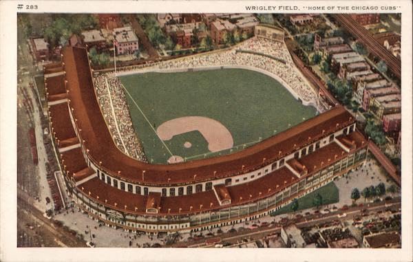 Wrigley Field Home of the Chicago Cubs Chicago, Illinois IL Original Antique Postcard