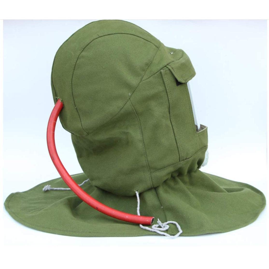 Capuchon De Sablage Capuchon De Masque Industriel Masque Protection Anti-poussière Vent Vert 22cm