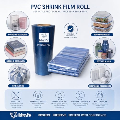 Image of Delivery Pax 10 Inch x 20m PVC Heat Shrink Wrap for Packing | Heat Shrink Wrap for Packing | Shrink Wrap for Packing | Shrink Wrap | Heat Shrink | PVC Shrink | Shrink for Heat Gun