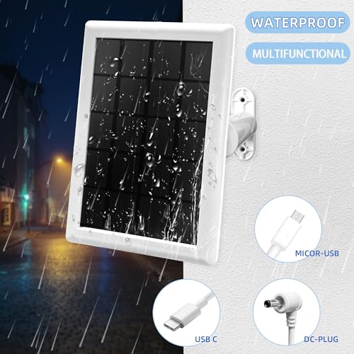 Cargador de panel solar para batería de cámara Ring blanco con cable de 5m en pack de 2 unidades 6