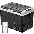EKOJUCE 12 Volt Refrigerator, 53 Quart Electric Cooler, Car Fridge 12V/24V DC 100~240V AC, Portable Freezer -4?~68?, APP Control, Portable 12V Refrigerator Fridge for Truck, RV, Camping,Travel