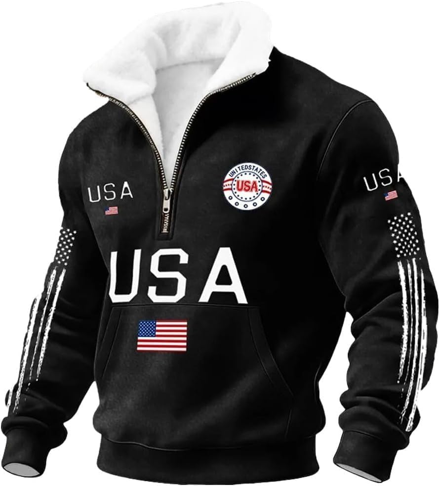Men's USA Flag Sweatshirts USA Flag Sweatshirt United States 250 Years Patriotic American Flag Pullover