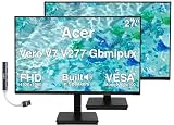 Acer Vero 27' V277 FHD 120Hz 4ms, USB-C Monitor w/Spkrs, Anti-Glare, 2 Pack