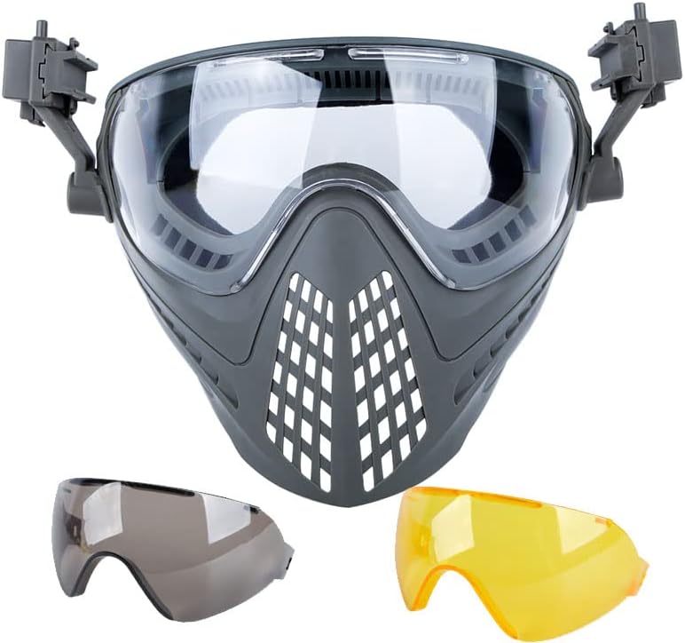 Tactical Fast Helmet Mount PC Mask with Goggles Outdoor Airsoft Paintball Shooting Sports Gear
