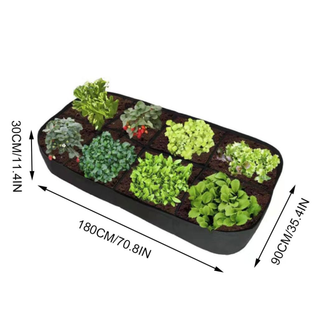 Bolsas de cultivo de plantas, camas de cultivo de tela, bolsas rectangulares, macetas de tomate y patatas transpirables para plantas vegetales al aire libre, flores (negro) Bolsa de plántulas