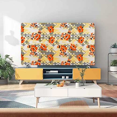 Image of Glassiano Marigold Dustproof Printed 58 inch LED TV Cover Screen Protector Compatible for All Models, Print 33