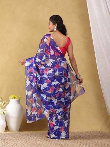 Image of Garden Vareli Floral Print Nara Chiffon Saree 73475
