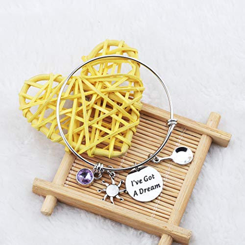 BAUNA Bracelet Inspirational Princess Quotes Bangle I’ve Got A Dream Fairy Tales Gift3