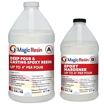 Deep Pour Epoxy Resin for River Table | 1.5 Gallon (5.7 L) | 4'' Deep Pour, Casting &amp; more Epoxy Resin Kit | Crystal Clear and High Gloss | For River Tables, Deep Pour, Casting &amp; more