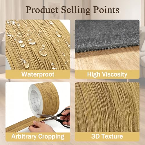 Image of GSCIT Club Oak Wood Tape, 2.4 inch X 15ft Self Adhesive Wood Grain Tape Repair Wallpaper for Tables, Chairs, Baseboards, Doors, Windows, Floors, Handicraft DIY.