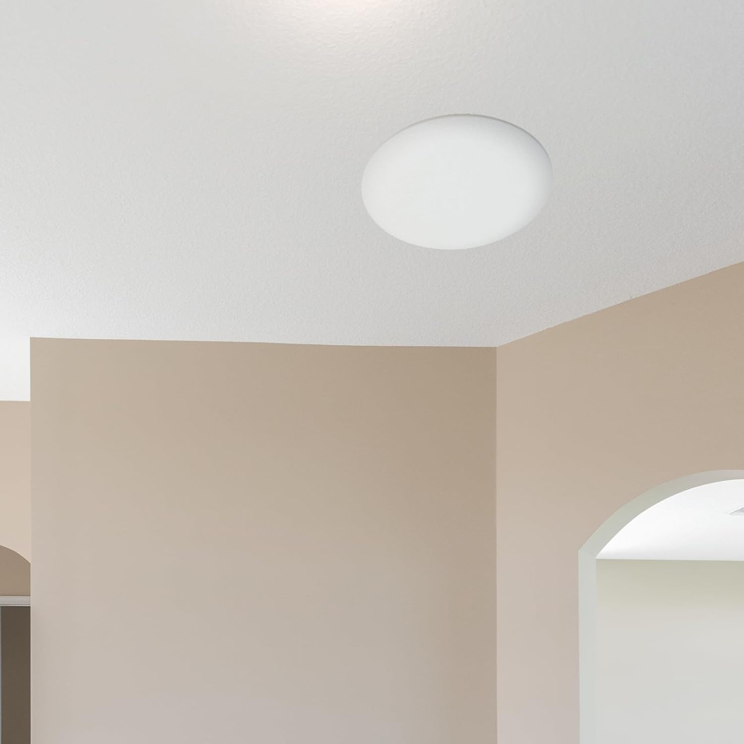 CP3540 Round Ceiling Hole Cover Plate, Paintable White Cover for 3-1/2 to 4" Electrical Box, Hides Screws/Wires from Smoke Detector/Light, Easy Install, 6 Pack, White