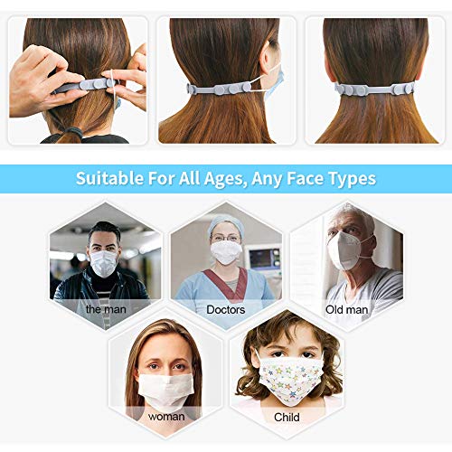 Strap Extenders for Face Masks,Soft Adjustable Anti-Slip Ear Protector-4pcs (4pcs-4colors-2)