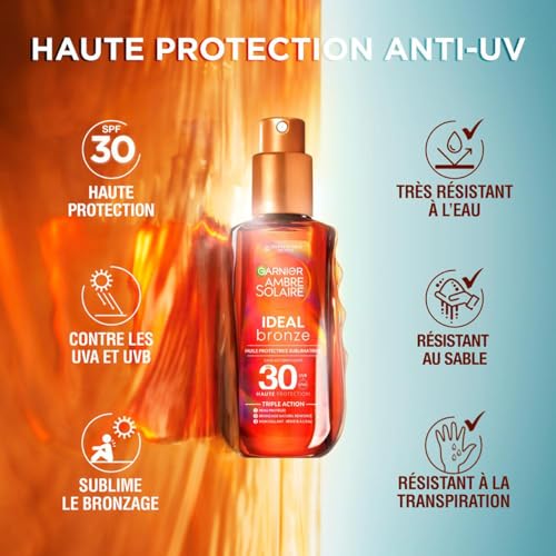 Huile Solaire Corps Spf 30 Sublimatrice Protège Et Nourrit Ideal Ambre Solaire Garnier Le Flacon De 150ml - vue 4