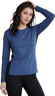 White Moon Gym Wear Tshirt Workout Dryfit Full Sleeve T Shirt Female Full Sleeve Top Regular Fit Lightweight Polyester T-S Price In India