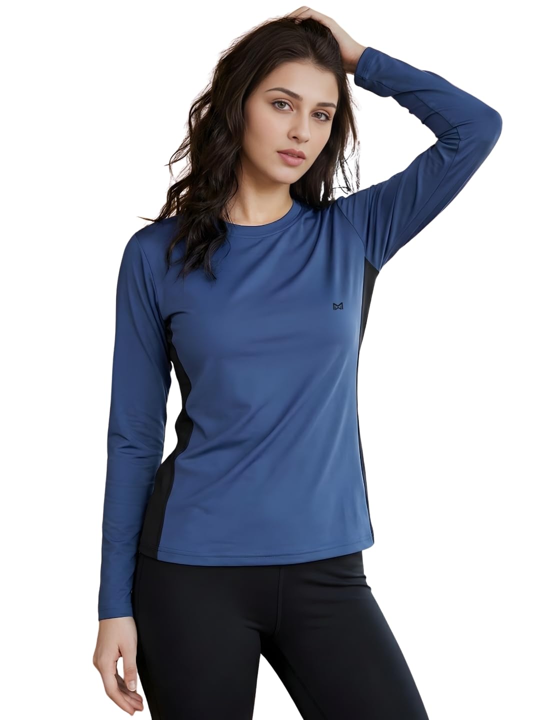 White Moon Gym Wear Tshirt Workout Dryfit Full Sleeve T Shirt Female Full Sleeve Top Regular Fit Lightweight Polyester T-Shirts for Women (Pack of 1)