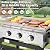 MELLCOM 3 Burner 30000 BTU Outdoor Gas Griddle with Lid (Side Shelf), Portable Flat Top Griddle 28 Inch Heavy- Duty Cast lron Grill, Bottle Rack & Grease Pan for Camping, Picnic, Patio