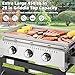 MELLCOM 3 Burner 30000 BTU Outdoor Gas Griddle with Lid (Side Shelf), Portable Flat Top Griddle 28 Inch Heavy- Duty Cast lron Grill, Bottle Rack & Grease Pan for Camping, Picnic, Patio