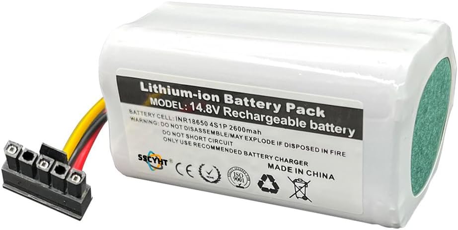 14.4v2800mah, 14.4V 2600mAh 2800mAh 3200mAh 3500mAh Replacement Lithium Battery Rechargeable Sweeping Robot Vacuum Cleaner Battery Spare Parts with 3 Pins Plug