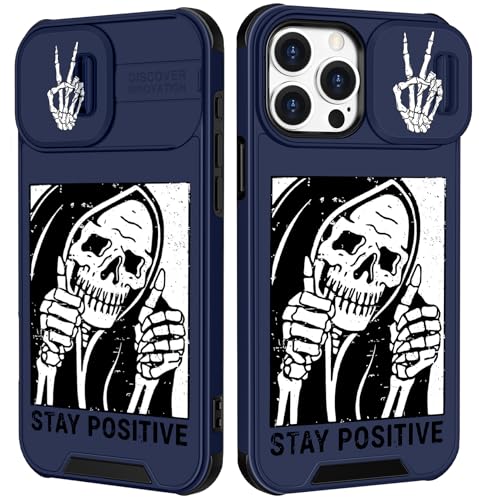 Image of Funermei (2in1 for iPhone 15 Pro Max Case for Women Girls Skull Cute Phone Cover Skeleton Gothic Scary Spooky Horror Design with Camera Cover Funda for Apple for iPhone 15 ProMax Cases 6.7 inch