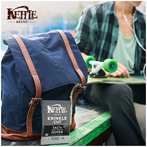 Image of Kettle Brand Potato Chips, Krinkle Cut, Salt & Fresh Ground Pepper Kettle Chips, 2 Oz