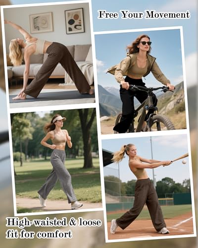 Neer 3 Pcs Women's Wide Leg Yoga Pant Comfy Loose High Waist Lounge Waist Lounge Casual Athletic Workout Joggers Apparel2