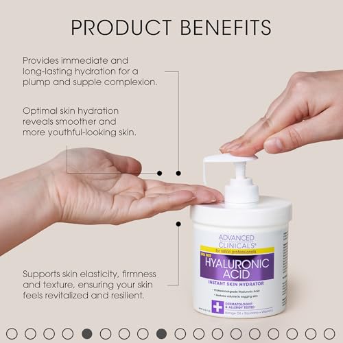 Advanced Clinicals HYALURONIC ACID Body Lotion & Face Moisturizer W/Shea Butter + Coconut Oil thumb #3