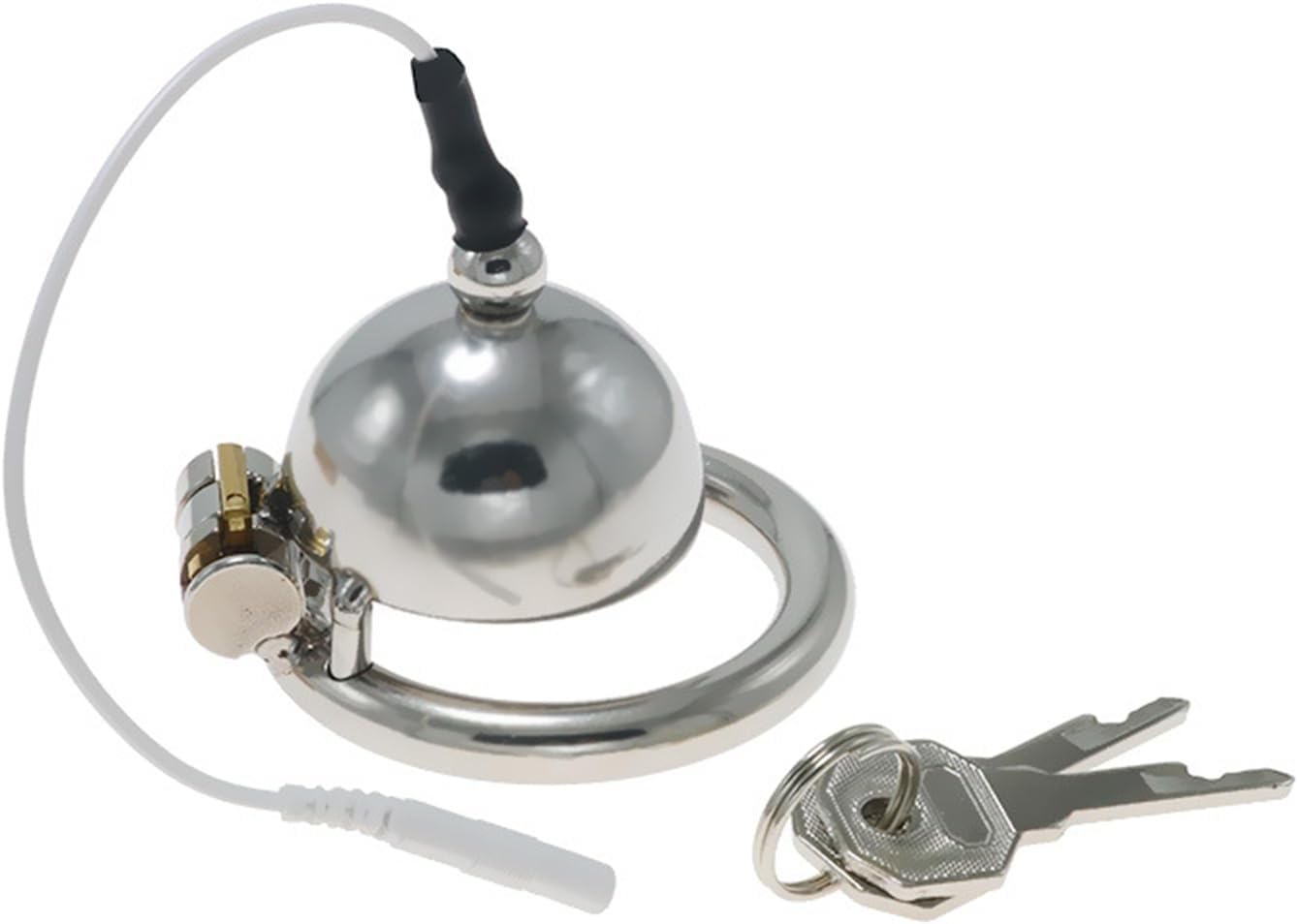 Electric Shock Hollow Chastity Lock Chastity Device with Urethral Catheter Men's Anal Plug Set Adult Sex Toy