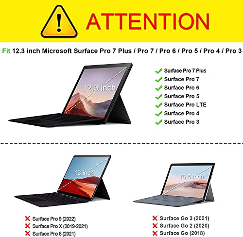 Pochette Microsoft Surface Pro 7 anti-rayure avec rabat magnétique et rangement de documents - 2