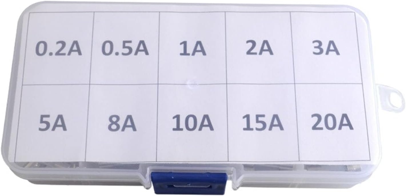 100Pcs Set 5x20mm Quick Blow Glass Tube Fuse Assorted Kits,Fast-Blow Glass Fuses(100pcs 7a No Box)