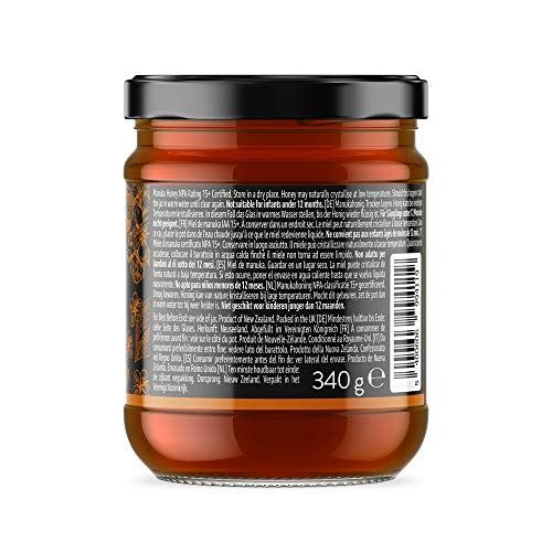 Amazon-merk: Happy Belly Select Manukahoning 15+, 340gr - MGO 514 - Image 3