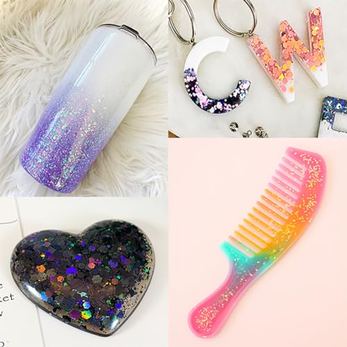 Licool Glitter 12 LASER Assorted Colors 3Mm Holographic Extra Chunky Glitter For Craft,Hexagen Extra Chunky Glitter For Epoxy Resin,Extra Chunky Laser Sequin Glitter For Body And Nail Art thumb #5