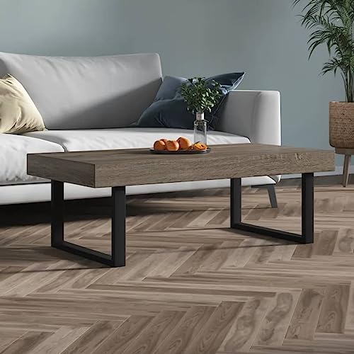 Table basse de salon rectangulaire pour optimiser l'espace du canapé