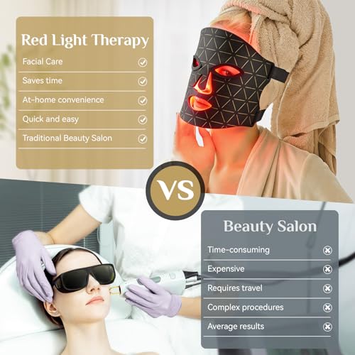 Image of Red Light Therapy Mask for Face, LED Face Mask Light Therapy with Red 630±5nm & NIR 830nm, Body Beauty Machine for Care at Home