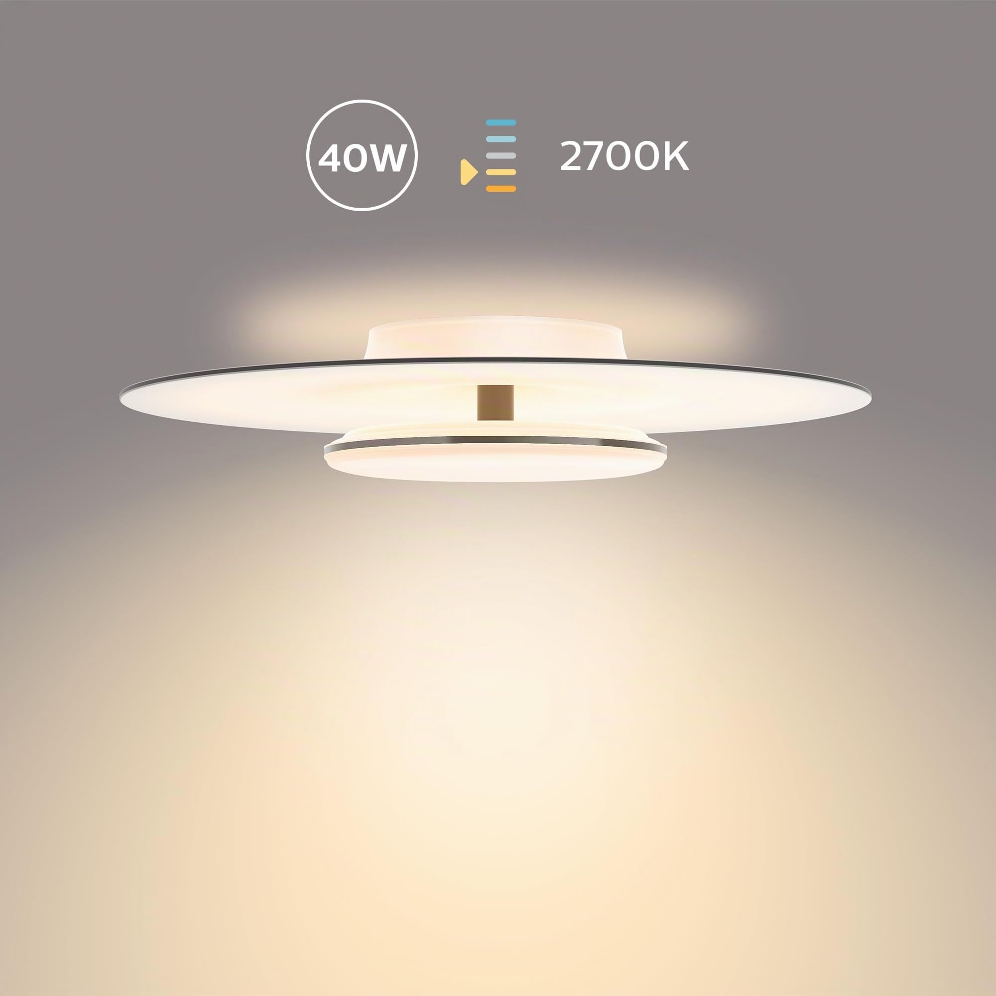 Philips LED SceneSwitch Garnet Deckenleuchte (40 W), LED Leuchte mit drei Dimmstufen und warmweißem Licht, LED Beleuchtung mit EyeComfort, schwarz