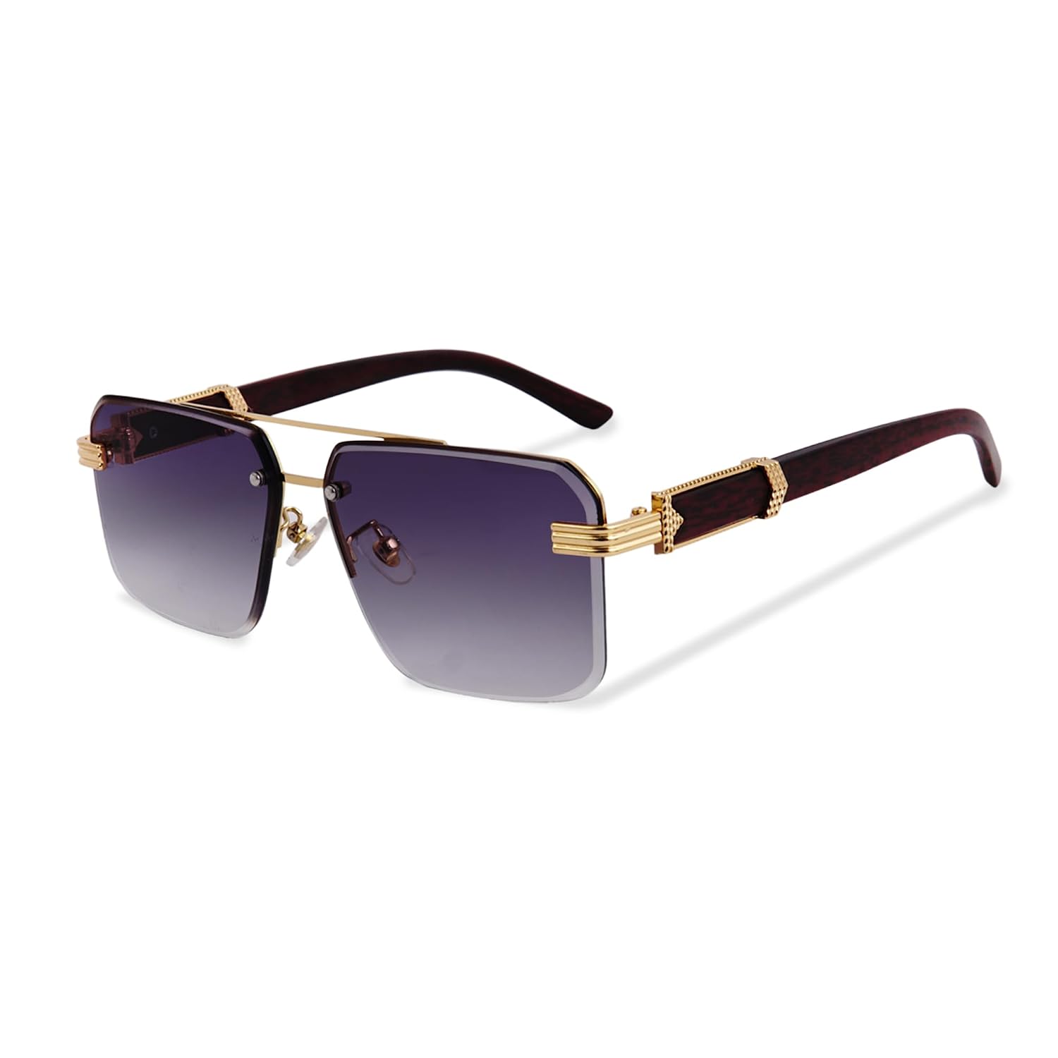 JOY COLOURS Retro Metal Double Bridges Square Women Luxury Sunglasses Fashion Rimless Gradient Ocean Film UV400 Men Sun Gl... - Review, Price and Buying Guide