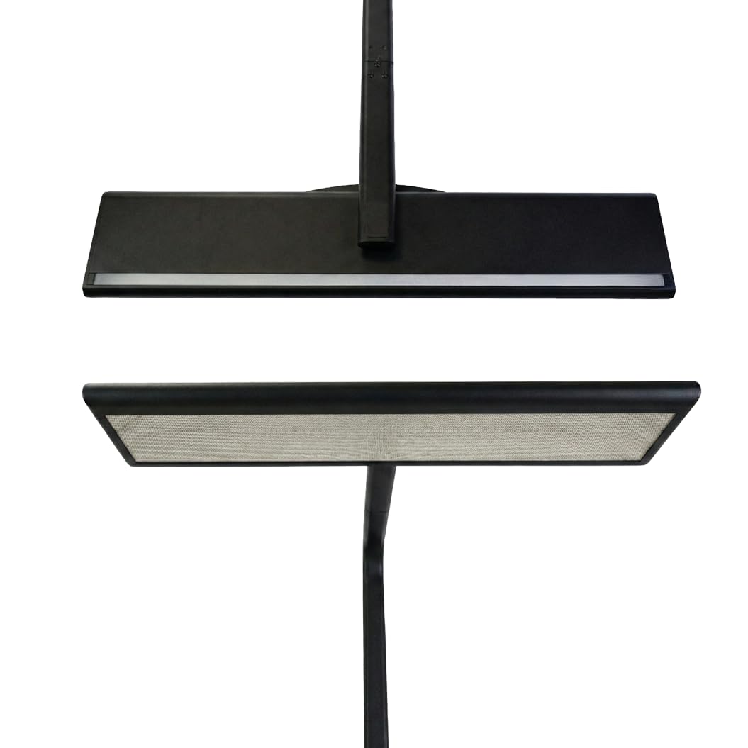 LUXULA LED Büro-Stehleuchte dimmbar, 60 W 3500 lm, 4000K Neutralweiß, Up/Downlight, UGR<16, CRI98, Touchbedienung, blendfreies Licht, Monitor, Büro, Arbeitszimmer, Homeoffice, modernes Design, Schwarz