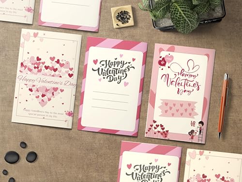 Printable Valentine Cards, Minimal Heart Design (PDF Download)