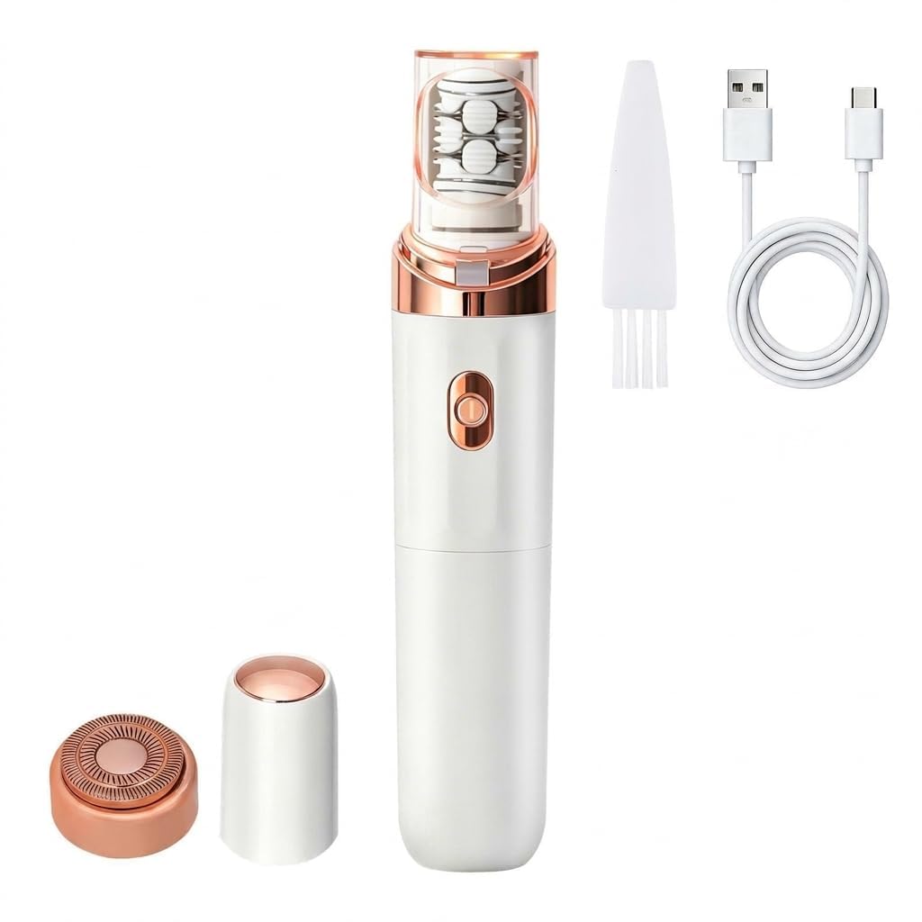 epibella gesichtsepilierer Mini Elektrischer Epilierer Doppelkopf-Rasierer Gesichtshaarentfernung Sanfte Reinigung Pflege Werkzeug (Weiß)