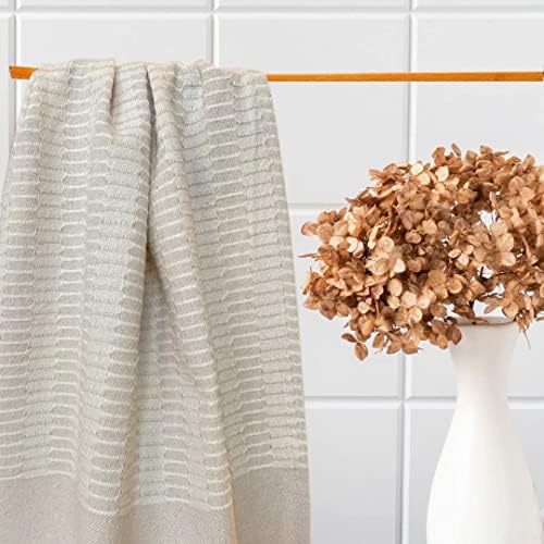 BRIDGE ISTANBUL Turkish Hand Towel Set of 2(18x35) Inches I 100% Cotton Decorative Kitchen Towel for Hand, Bathroom, Face, Hair, Farmhouse Decor, Tea, Dishcloth (Beige)