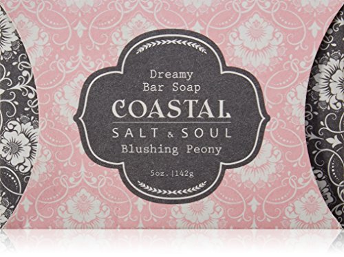 Coastal Salt & Soul, Natural Bar Soap, Super Hydration, with Pure Shea Butter, Olive Fruit Oil & Blue Lotus Extract, 5.0 oz., Blushing Peony